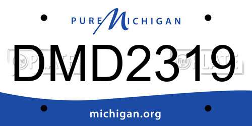 DMD2319 Michigan License Plate