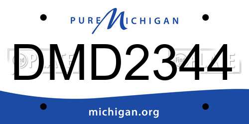 DMD2344 Michigan License Plate