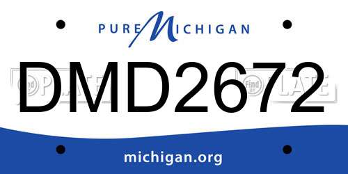 DMD2672 Michigan License Plate