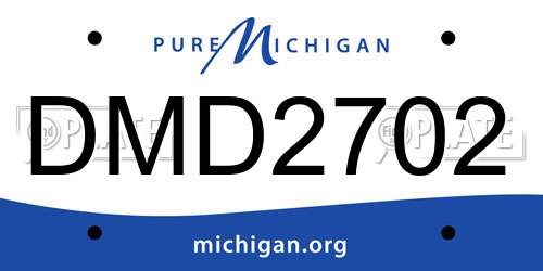 DMD2702 Michigan License Plate