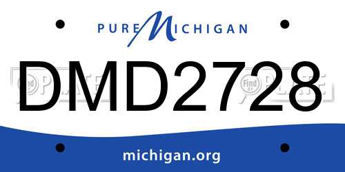 DMD2728 Michigan License Plate