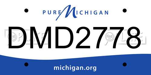 DMD2778 Michigan License Plate