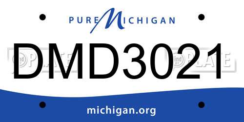 DMD3021 Michigan License Plate
