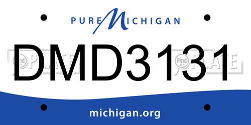 DMD3131 Michigan License Plate