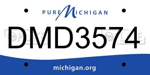 DMD3574 Michigan License Plate