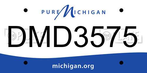 DMD3575 Michigan License Plate