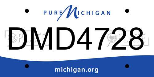 DMD4728 Michigan License Plate