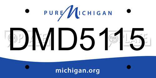 DMD5115 Michigan License Plate