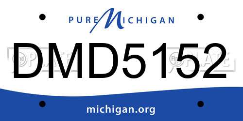 DMD5152 Michigan License Plate