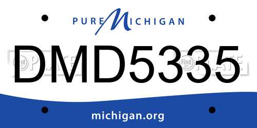 DMD5335 Michigan License Plate