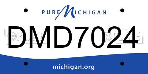DMD7024 Michigan License Plate