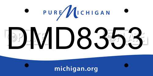 DMD8353 Michigan License Plate
