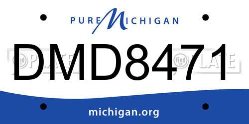 DMD8471 Michigan License Plate