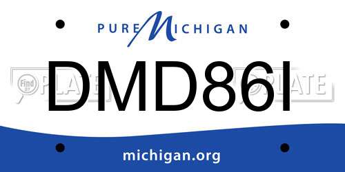 DMD86I Michigan License Plate
