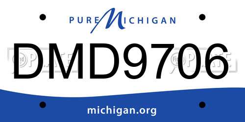 DMD9706 Michigan License Plate