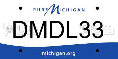 DMDL33 Michigan License Plate