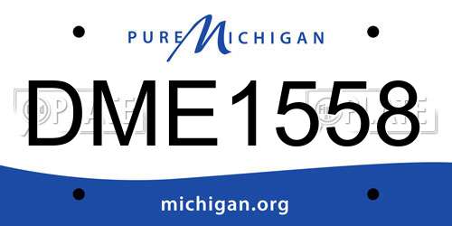 DME1558 Michigan License Plate