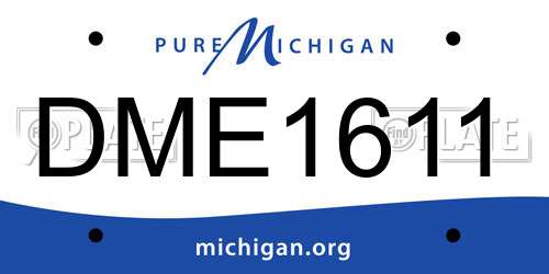 DME1611 Michigan License Plate