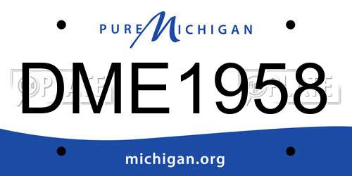 DME1958 Michigan License Plate