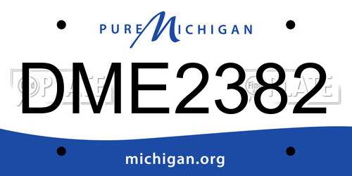 DME2382 Michigan License Plate