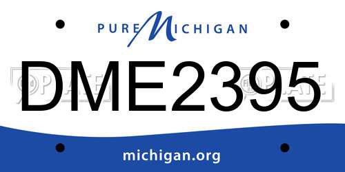 DME2395 Michigan License Plate