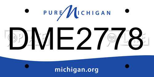 DME2778 Michigan License Plate