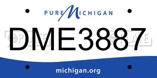 DME3887 Michigan License Plate