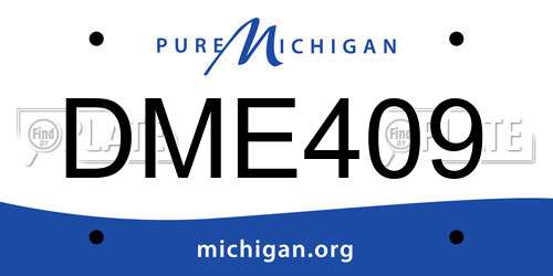 DME409 Michigan License Plate