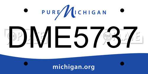 DME5737 Michigan License Plate
