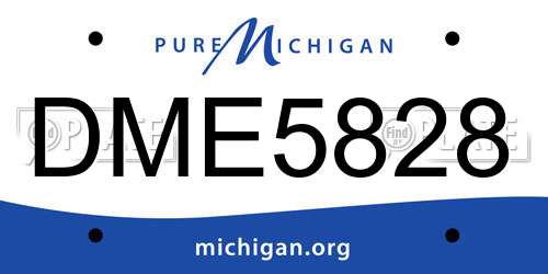 DME5828 Michigan License Plate