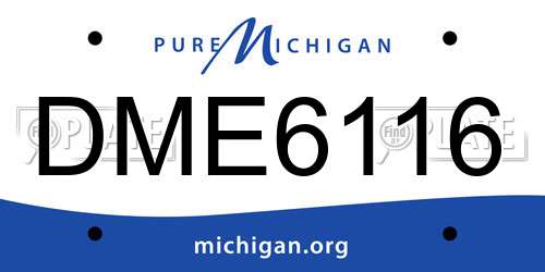 DME6116 Michigan License Plate