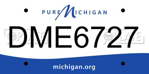 DME6727 Michigan License Plate