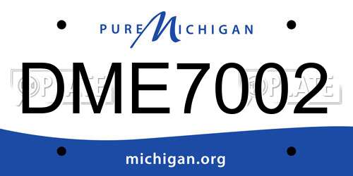 DME7002 Michigan License Plate