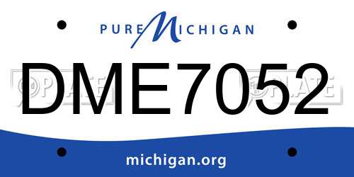 DME7052 Michigan License Plate
