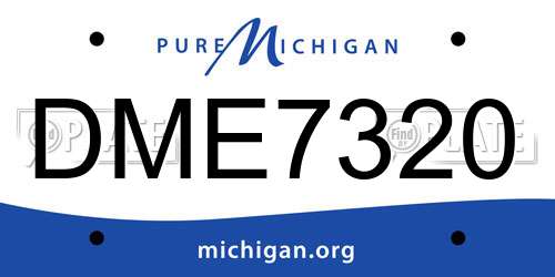 DME7320 Michigan License Plate