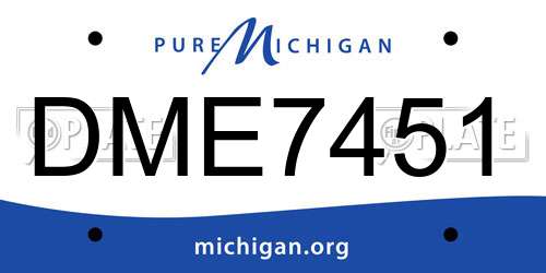 DME7451 Michigan License Plate