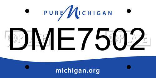 DME7502 Michigan License Plate