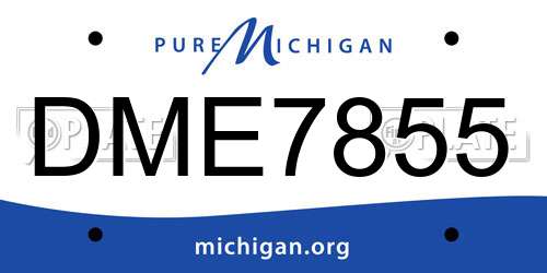DME7855 Michigan License Plate