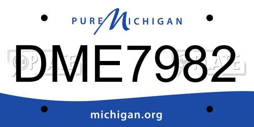 DME7982 Michigan License Plate