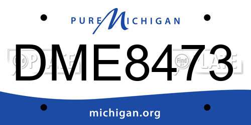DME8473 Michigan License Plate