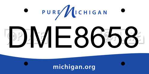 DME8658 Michigan License Plate