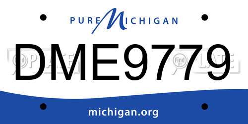 DME9779 Michigan License Plate