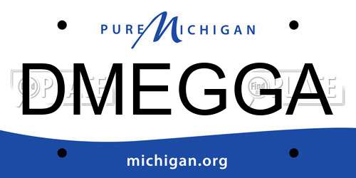 DMEGGA Michigan License Plate