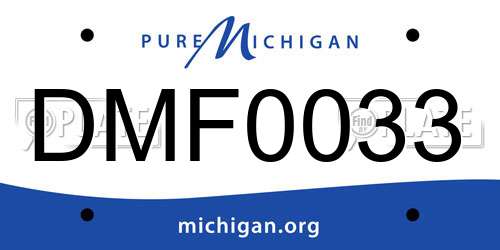 DMF0033 Michigan License Plate