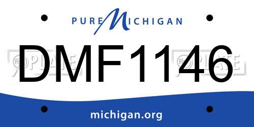 DMF1146 Michigan License Plate