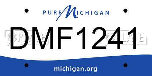 DMF1241 Michigan License Plate