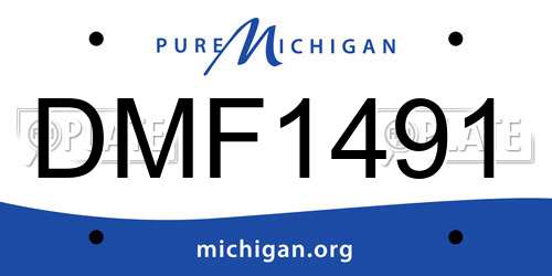 DMF1491 Michigan License Plate