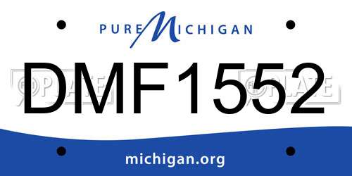 DMF1552 Michigan License Plate