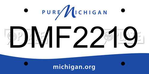 DMF2219 Michigan License Plate