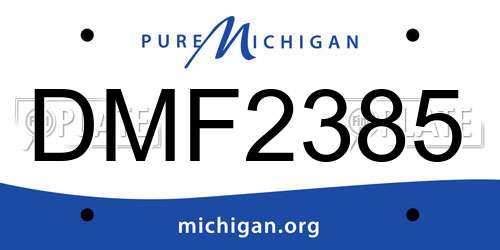 DMF2385 Michigan License Plate